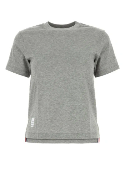 Shop Thom Browne Woman Grey Cotton T-shirt In Gray