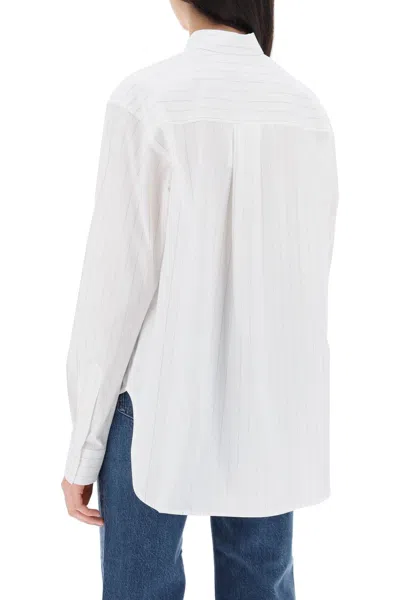Shop Totême Toteme Striped Signature Dress Shirt Women In White
