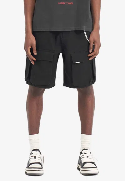 Shop Represent Baggy Cargo Shorts In Black