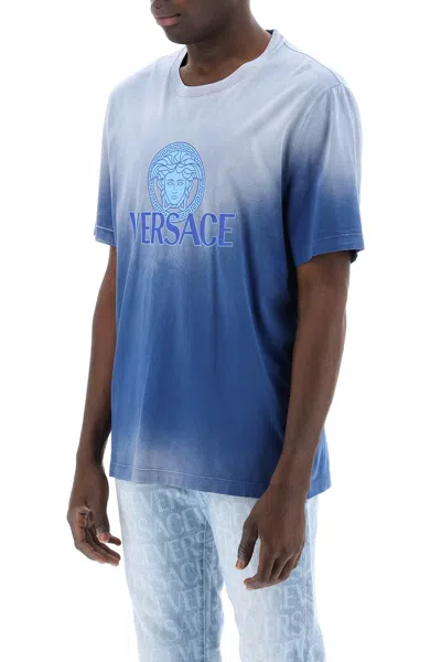 Shop Versace "gradient Medusa T-shirt Men In Multicolor