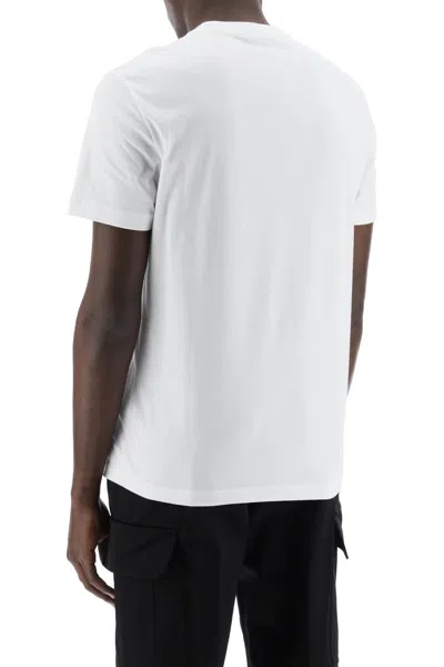 Shop Versace Embroidered Logo T-shirt Men In White