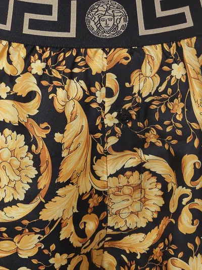 Shop Versace Woman Shorts Woman Gold Shorts