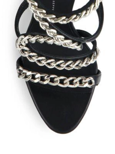 Shop Giuseppe Zanotti Chain-wrapped Leather Sandals In Black