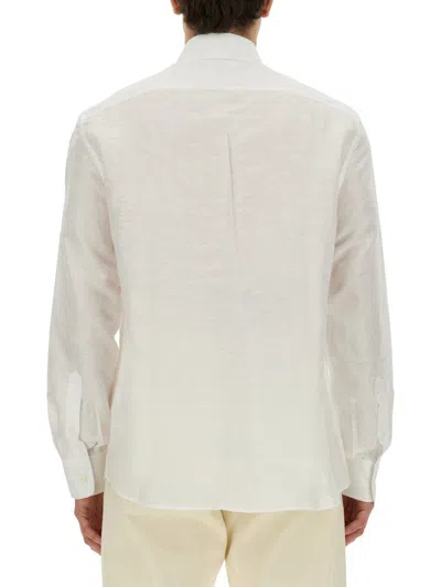 Shop Brunello Cucinelli Linen Blend Shirt In White