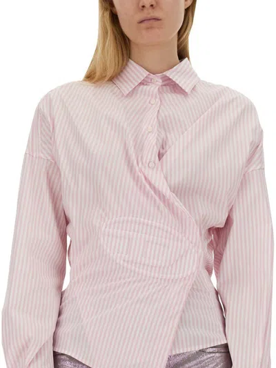 Shop Diesel Asymmetrical Shirt In Pink
