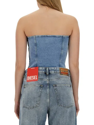 Shop Diesel Top "de-ville" In Denim