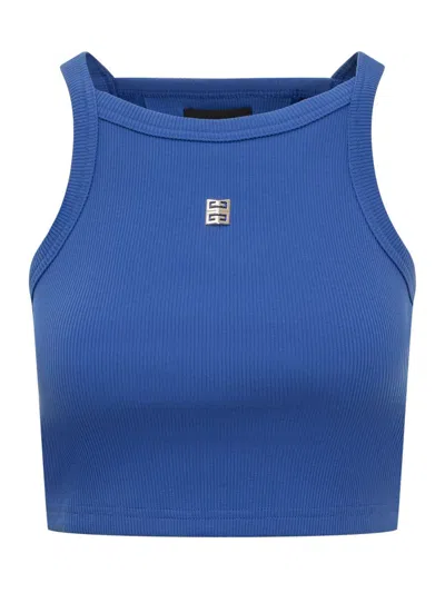 Shop Givenchy Cropped Tank Top In Blue