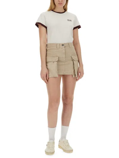 Shop Golden Goose Mini Cargo Skirt In Beige