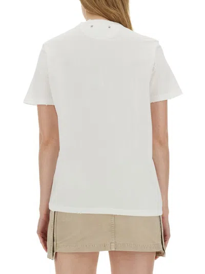 Shop Golden Goose Jersey T-shirt In White