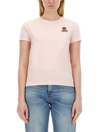 Shop Kenzo Boke Flower Crest T-shirt In Pink