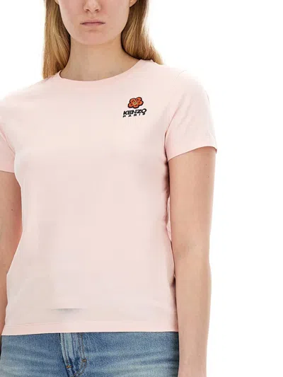 Shop Kenzo Boke Flower Crest T-shirt In Pink
