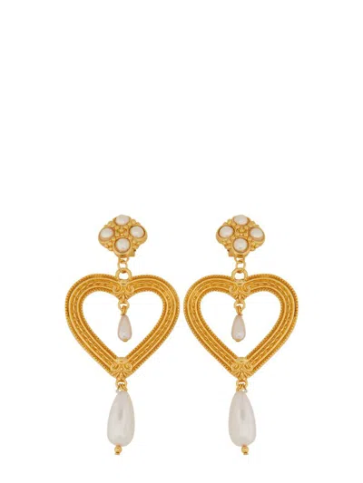 Shop Moschino Earrings "heart" In Multicolour