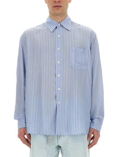 Shop Our Legacy Striped Shirt In Azure