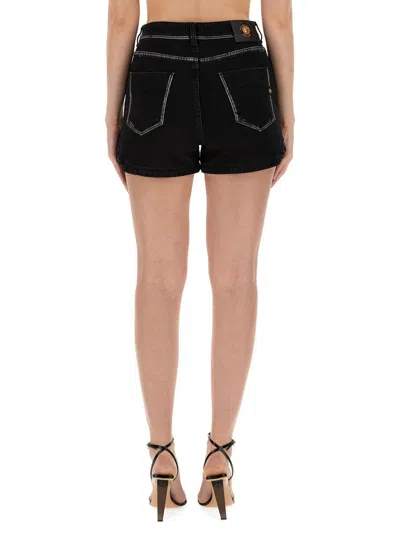 Shop Versace Jeans Couture Denim Shorts In Black