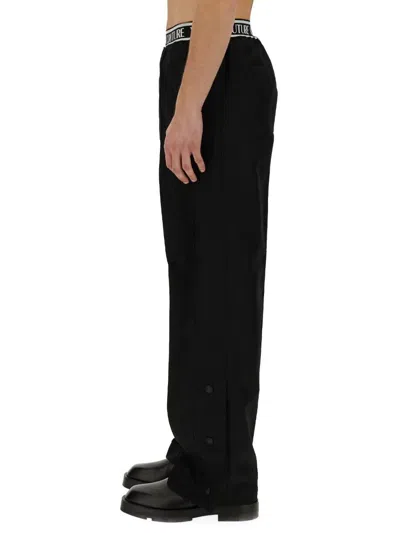 Shop Versace Jeans Couture Button Down Pants In Black