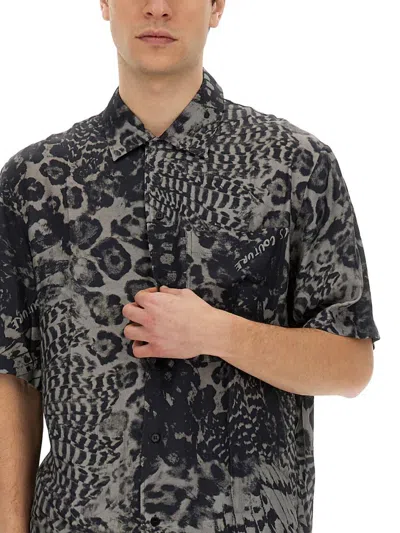 Shop Versace Jeans Couture Printed Shirt In Black