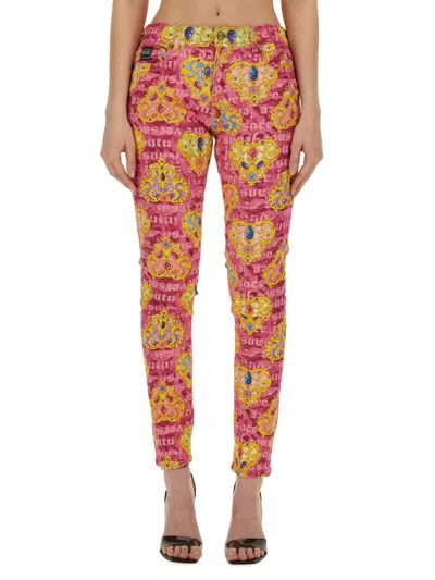 Versace Jeans Couture Skinny Fit Jeans In Multicolour
