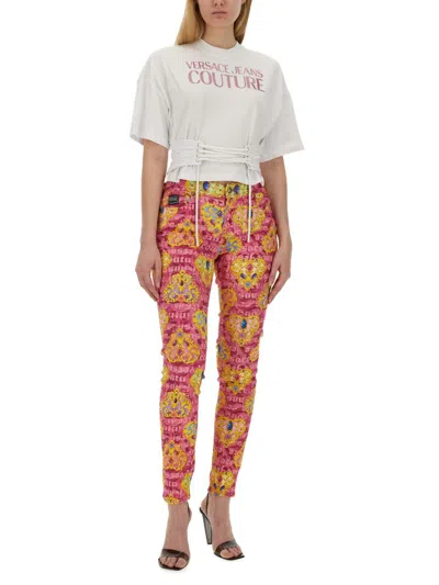 Versace Jeans Couture Skinny Fit Jeans In Multicolour
