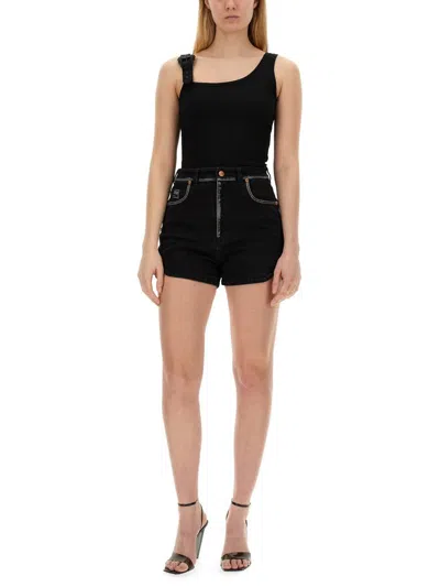 Shop Versace Jeans Couture Tank Top With Buckle In Black