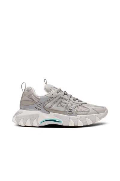 Shop Balmain Sneakers In Turquoise/blanc