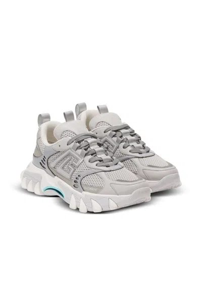 Shop Balmain Sneakers In Turquoise/blanc