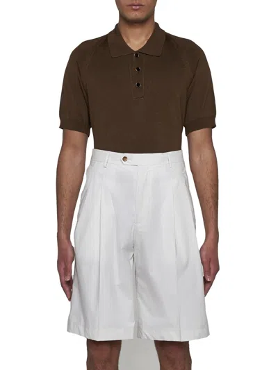 Shop Lardini Shorts In Cream