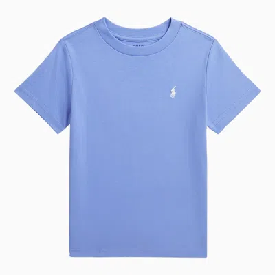 Shop Polo Ralph Lauren Light Blue Cotton Crew-neck T-shirt