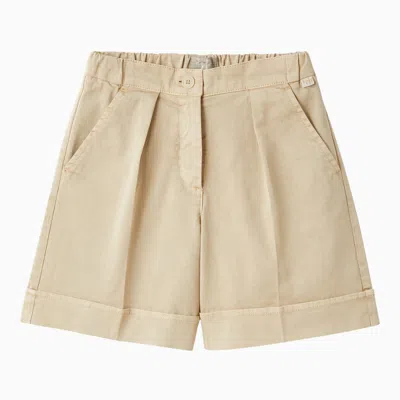 Shop Il Gufo Beige Cotton Bermuda Shorts