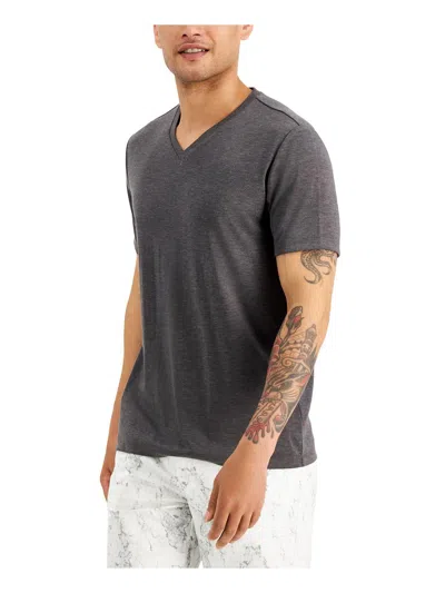 Shop Alfani Mens Knit Short Sleeves T-shirt In Grey