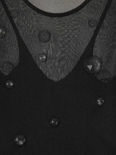 Shop Alexander Wang Semi-transparent Gems Midi Dress In Detail Of Trapped Gems