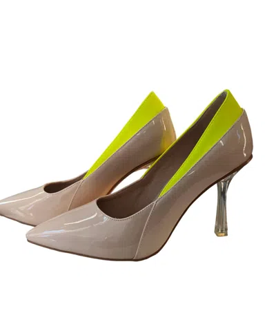Shop Beautiisoles By Robyn Shreiber Bardot 20 Pumps In Blush/yellow In Multi