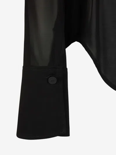 Shop Mugler Viscose Semitransparent Shirt In Design With Tight Waist