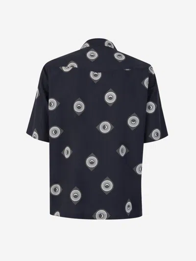 Shop Officine Generale Officine Générale Eren Cotton Shirt In Exclusive Officine Générale Motif