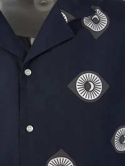 Shop Officine Generale Officine Générale Eren Cotton Shirt In Exclusive Officine Générale Motif