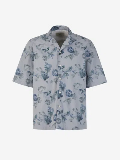 Shop Officine Generale Officine Générale Eren Cotton Shirt In Floral Motif
