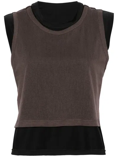 Shop Our Legacy Reversible Feather Tank Clothing In Black/antique Chocolate