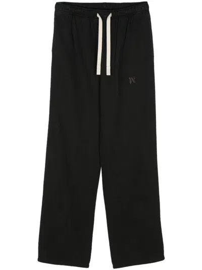 Palm Angels Men's Monogram Cotton Blend Trousers In Black