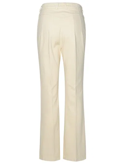 Shop Patou Ivory Cotton Flare Jeans In Avorio