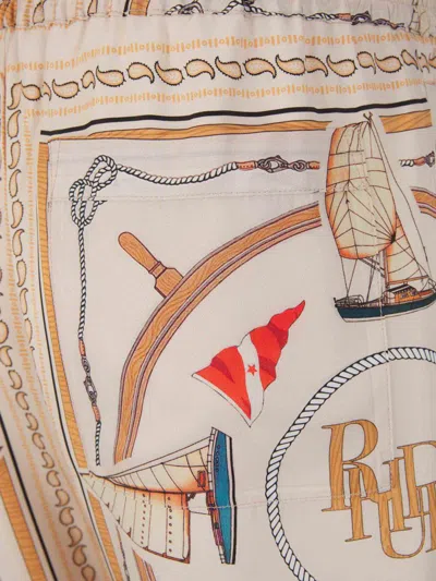 Shop Rhude Nautica Silk Bermuda Shorts In Nautical Motif