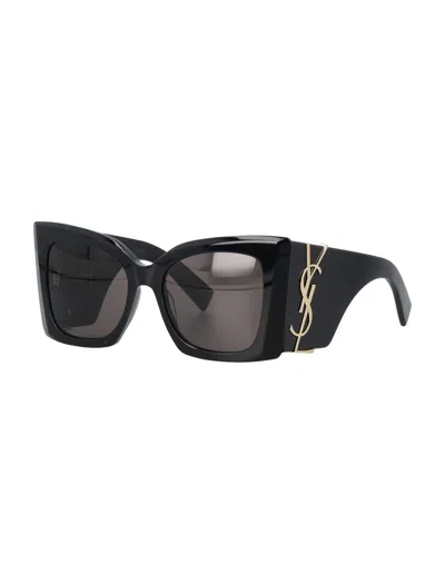 Shop Saint Laurent Ysl Sl M119 Blaze Sunglasses In Black
