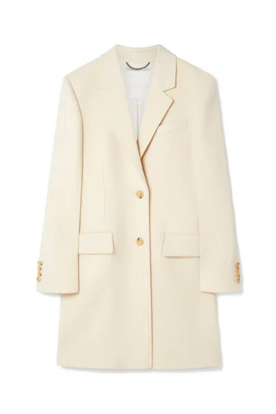 Stella Mccartney Structured Single-breasted Coat In Oat