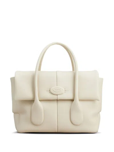 Shop Tod's Di Small Leather Handbag In White