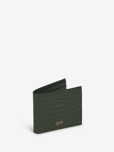 Shop Tom Ford Crocodile Leather Wallet In Crocodile Skin