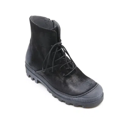 Lofina Lace-up Suede Boots In Black In Black
