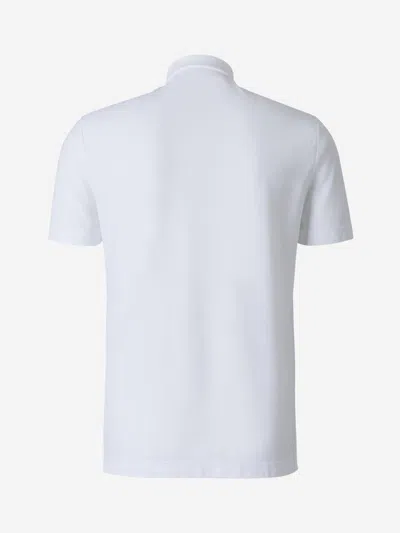 Shop Zanone Plain Cotton Polo In White