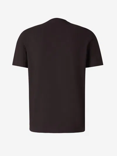 Shop Zanone Plain Cotton T-shirt In Dark Brown