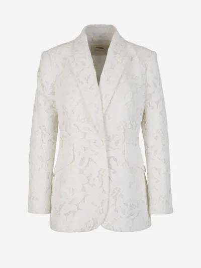 Shop Zimmermann Natura Lace Blazer In Blanc