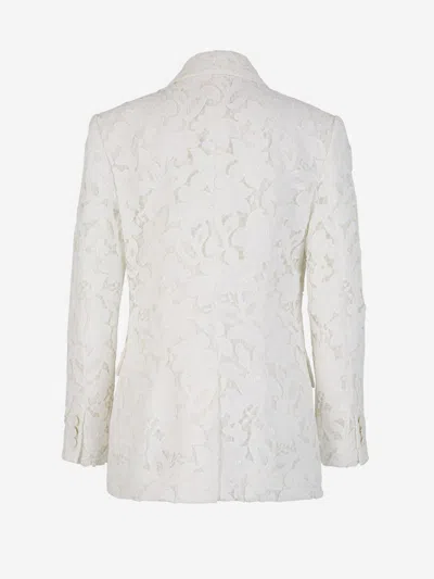 Shop Zimmermann Natura Lace Blazer In Blanc