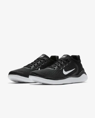 Shop Nike Free Run 2018 942836-001 Men's Black White Low Top Road Running Shoes Dmx56