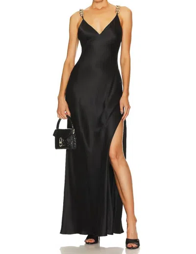 Shop L Agence Jet Chain Strap Gown In Black